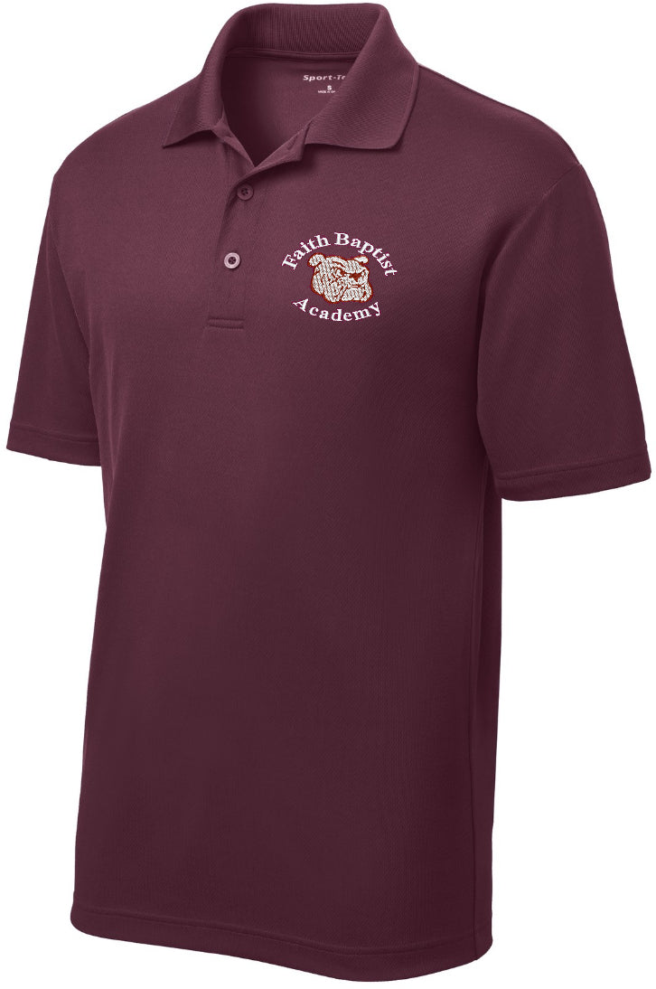 Adult Maroon Faith Baptist Mesh Drifit Polo