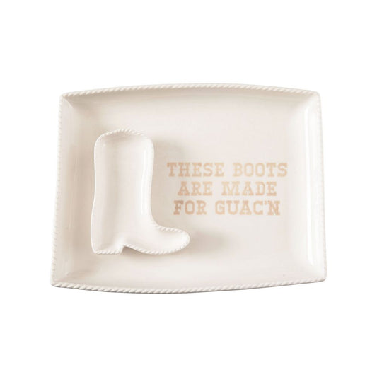 Boot/Guacn Cer Platter & Bowl S/2